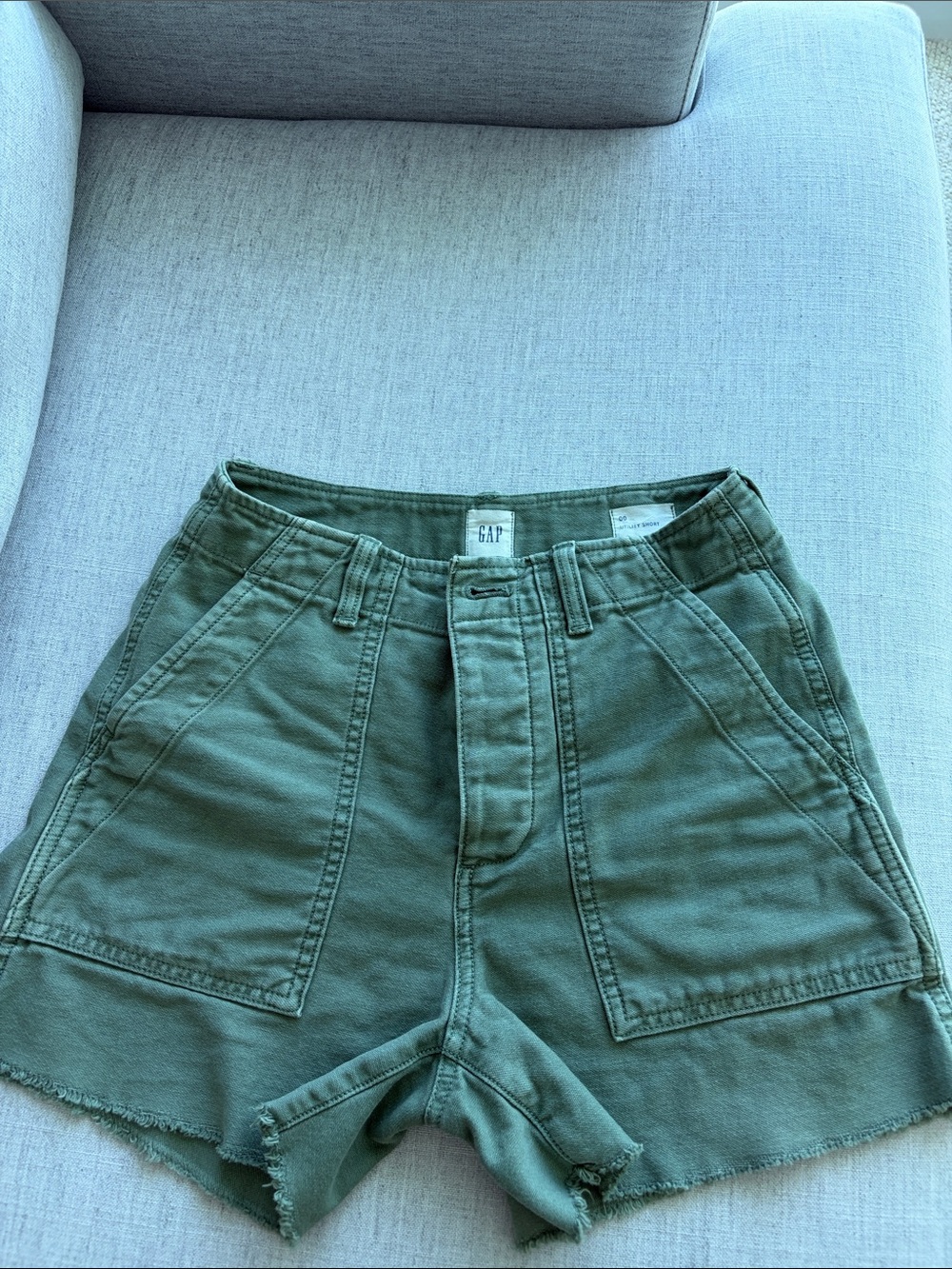 GAP Olive Utility High-Waist Shorts